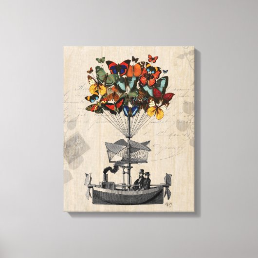 Vliegtuig voor de vlinder canvas afdruk (Voorkant)