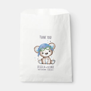 Vliegtuig voor digitale Waterverf Pilot Teddy Bear Bedankzakje
