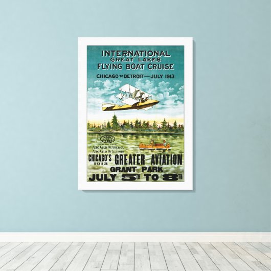 Vliegtuig voor grote meren - XL Canvas Afdruk (Insitu (Houten vloer))