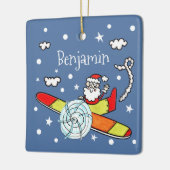 Vliegtuig voor kerstkerstkerstmis met een persoonl keramisch ornament (Links)