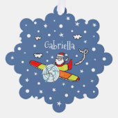 Vliegtuig voor kerstkerstkerstmis met een persoonl ornament kaart (Voorkant)