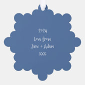 Vliegtuig voor kerstkerstkerstmis met een persoonl ornament kaart (Achterkant)