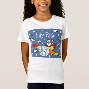 Vliegtuig voor kerstkerstkerstmis met een persoonl t-shirt