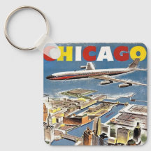 Vliegtuig voor reistoerisme in het  Retro Chicago