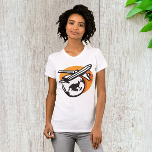 Vliegtuig Wereld Reizen Dames T-Shirt