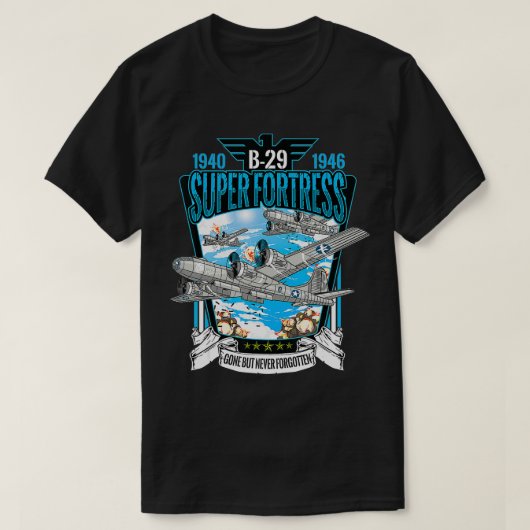 Vliegtuig WWWII B29 Superfort Bomber uit de Tweede T-shirt (Design voorkant)
