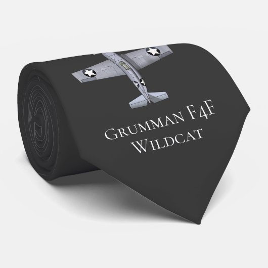 vliegtuig WWWII Wildcat Necktie Stropdas (Opgerold)