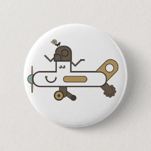vliegtuigbadge ronde button 5,7 cm