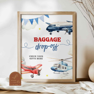 Vliegtuigbagage Drop Off Custom Sign Poster