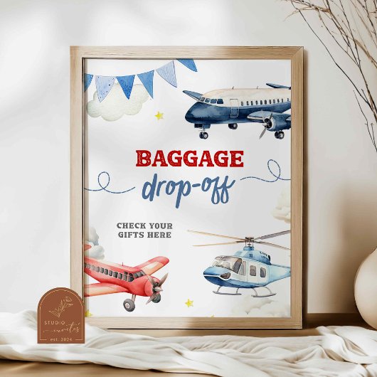 Vliegtuigbagage Drop Off Custom Sign Poster