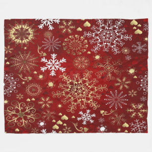 Vliegtuigbak/Snowflakes Fleece Deken