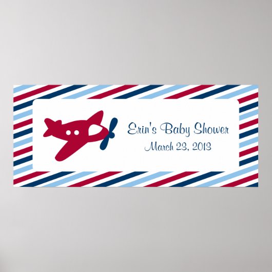  vliegtuigbanner Baby shower Poster (Voorkant)