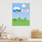 Vliegtuigbanner Boy Birthday Poster (Keuken)