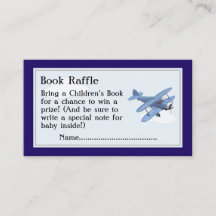 Vliegtuigboek Raffle Tickets, Baby shower Game