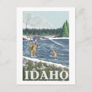 Vliegtuigboot IdahoVintage Travel Poster Briefkaart