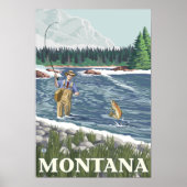 Vliegtuigboot MontanaVintage Travel Poster (Voorkant)