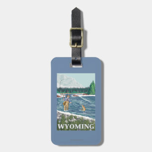 Vliegtuigboot WyomingVintage Travel Poster Bagagelabel