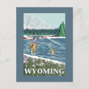 Vliegtuigboot WyomingVintage Travel Poster Briefkaart