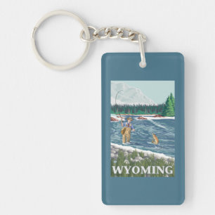 Vliegtuigboot WyomingVintage Travel Poster Sleutelhanger