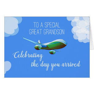 Vliegtuigdag voor GREAT GRANDSON-adoptie met Gree