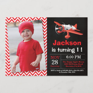 Vliegtuigdaguitnodiging. Boy Birthday Party Kaart