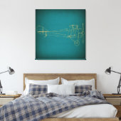  vliegtuigdiagram Blauwgroen Blauw Retro Style Art Canvas Afdruk (Insitu (Slaapkamer))