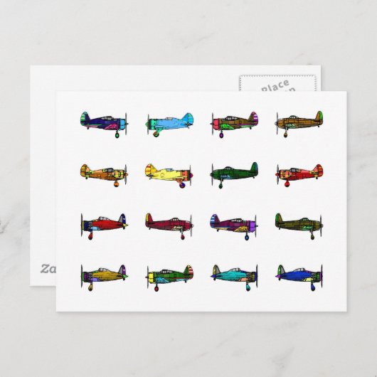 vliegtuigen briefkaart (Voorkant / Achterkant)