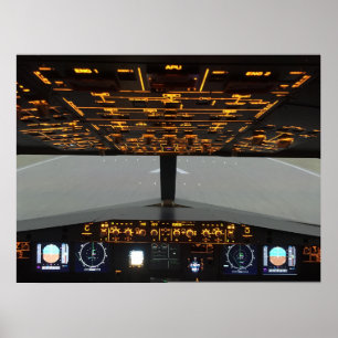 Vliegtuigen cockpit poster