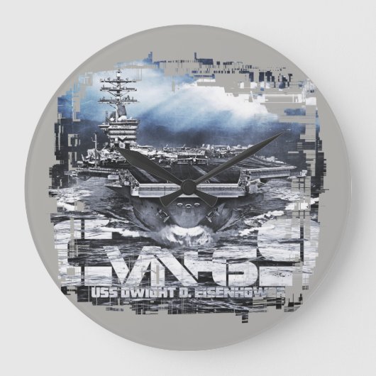 Vliegtuigen drager D.D.Eisenhower Acryl Wandklok Grote Klok (Voorkant)