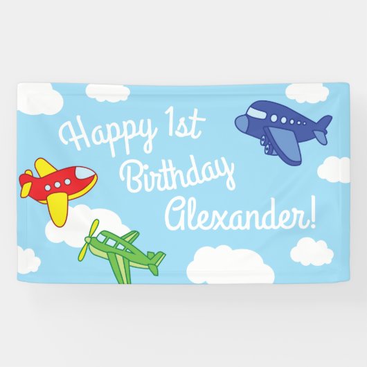 Vliegtuigen en straalvliegtuigen van de eerste ver spandoek (Horizontaal)