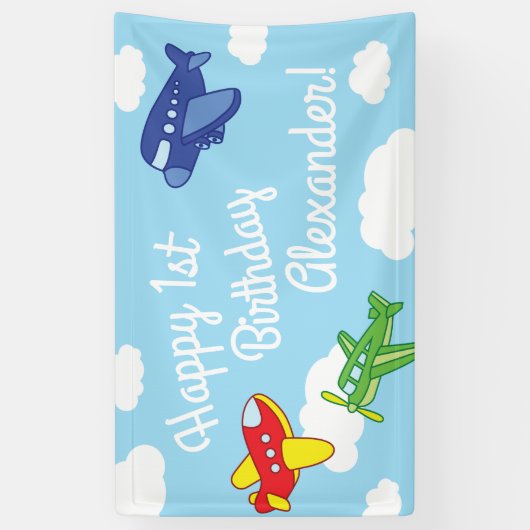 Vliegtuigen en straalvliegtuigen van de eerste ver spandoek (Verticaal)