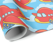  vliegtuigen en wolken cadeaupapier (Rol Hoek)