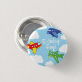 Vliegtuigen Jets Birthday Boy Badge Pin Button (Voorkant /achterkant)
