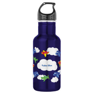 Vliegtuigen Jets Cute Kinder Water Bottle met naam Waterfles