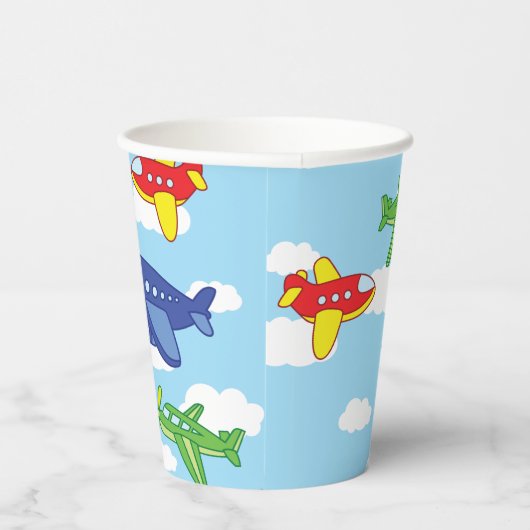 Vliegtuigen Jets Verjaardagsfeest Schattige Kinder Papieren Bekers (Rechts)
