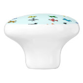 Vliegtuigen Lichtblauwe keramische pull Knop (Zijkant)