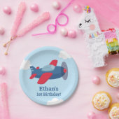 Vliegtuigen met thuisfeesten papieren bordje (Feest)