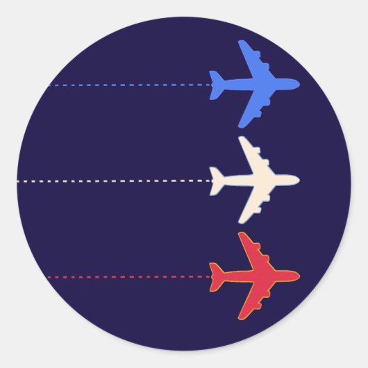 vliegtuigen ronde sticker (Voorkant)