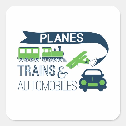 Vliegtuigen Treinen en Automobielen Sticker (Voorkant)