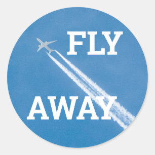 Vliegtuigen vliegen in de blauwe lucht ronde sticker