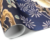 VLIEGTUIGEN, WAVES, SPRINGSTROMEN Japanse Floral Cadeaupapier (Rol Hoek)