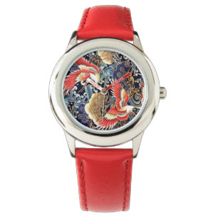 VLIEGTUIGEN, WAVES, SPRINGSTROMEN Japanse Floral Horloge