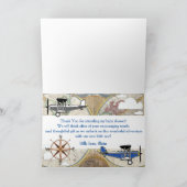 Vliegtuigen & Wereldkaart Adventure Dank u Bedankkaart (Binnen)