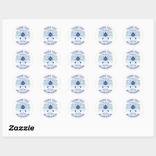 vliegtuigexploitant Birthday Party Ronde Sticker (Vel)