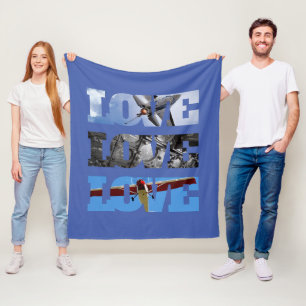 Vliegtuigfoto's in LOVE lijst, Aviation Simple Fleece Deken