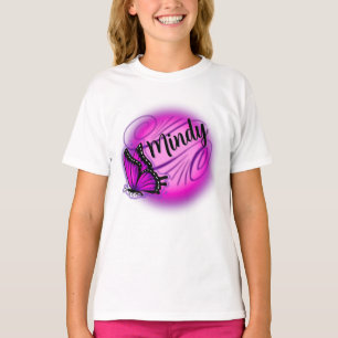 Vliegtuiggepersonaliseerde naam butterfly T-Shirt