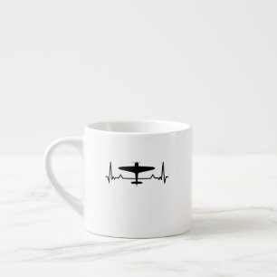 Vliegtuighartslag WW2 Classic Fighter Plants Gifte Espresso Kop