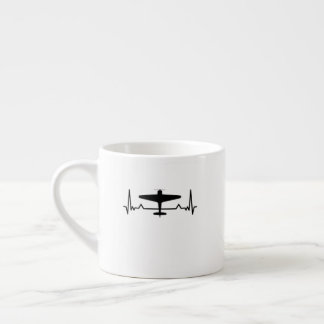 Vliegtuighartslag WW2 Classic Fighter Plants Gifte Espresso Kop