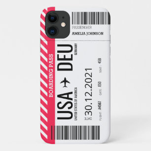 Vliegtuiginstapkaartje (Personaliseren) iPhone 11 Hoesje