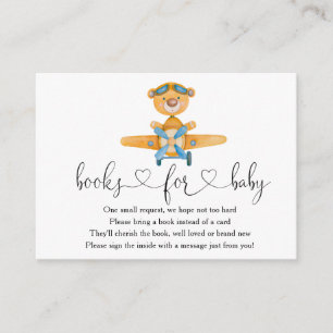 Vliegtuigjongen Teddy Bear Books for Baby Informatiekaartje